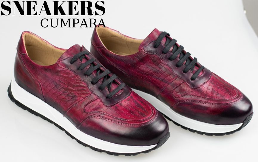 Sneakers din piele naturala pentru barbati